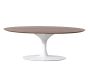 Eero Saarinen replica Tulip Table | salontafel Oval Bovenblad walnoot Onderstel wit
