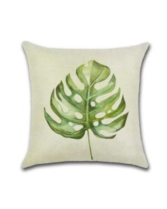 BY JAVY Groen blad | kussensloop exclusief vulling veelkleurig
