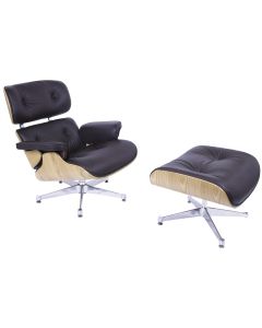 furnfurn Lounge stoel met Hocker | Eames replica EA670