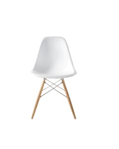 Eames replica DS-wood | eetkamerstoel Glasvezel wit