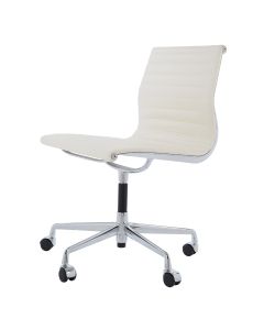 furnfurn Vergaderstoel Leder op wielen zonder armleuning | Eames replica EA105