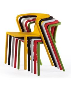 Air armchair stackable yellow, black, grey, red, green stacked