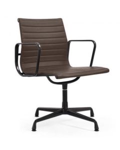 Eames EA108 meeting chair leather brown frame black