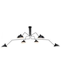 Serge Mouille Contemporary | hanglamp 6-arm zwart