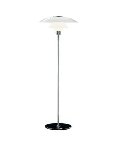 Henningsen replica DPH 3/2 | Faretto da pavimento large Cromo, vetro bianco