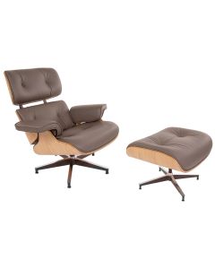 Eames replica EA670 | Lounge stoel met Hocker glanzend