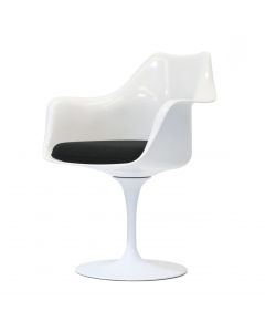 furnfurn eetkamerstoel draaiende zitting met armleuningen | Eero Saarinen replica Tulip stoel