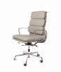 Krzesło biurowe Eames EA219 z szarej skóry