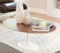 Eero Saarinen replica Tulip Table | salontafel Oval Bovenblad walnoot Onderstel wit