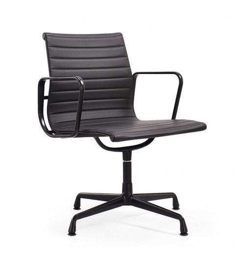 Eames replica conference Chair EA108 Black leather with black frame