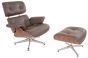 Eames replica lounge stoel met hocker EA670 Glanzend