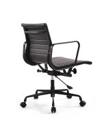 Eames replica EA117 | bureaustoel Leren zwarte lijst zwart