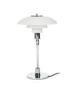 Henningsen réplica DPH 3/2 | luz de mesa pequeño Chrome, blanco cristal
