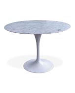 Eero Saarinen réplica Tabla del tulipán | mesa de comedor 100cm Tapa Mármol blanco Base blanco