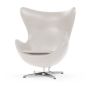 furnfurn lounge stoel Leder | Arne Jacobsen replica Egg stoel