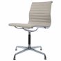 Sedia da conferenza Eames EA105 su pattini in pelle grigia
