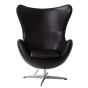 furnfurn lounge stoel Leder | Arne Jacobsen replica Egg stoel