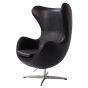 furnfurn lounge stoel Leder | Arne Jacobsen replica Egg stoel