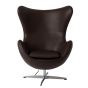 furnfurn lounge stoel Leder | Arne Jacobsen replica Egg stoel