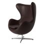 furnfurn lounge stoel Leder | Arne Jacobsen replica Egg stoel
