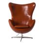furnfurn lounge stoel Leder | Arne Jacobsen replica Egg stoel