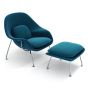 furnfurn chaise longue avec hocker | Eero Saarinen réplique Womb