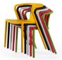 Air armchair stackable yellow, black, grey, red, green stacked