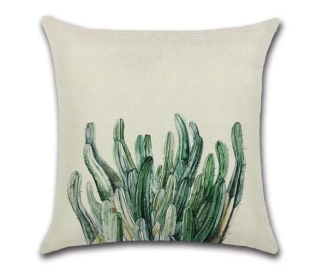 BY JAVY Usine de cactus | Housse de coussin hors remplissage multicolore