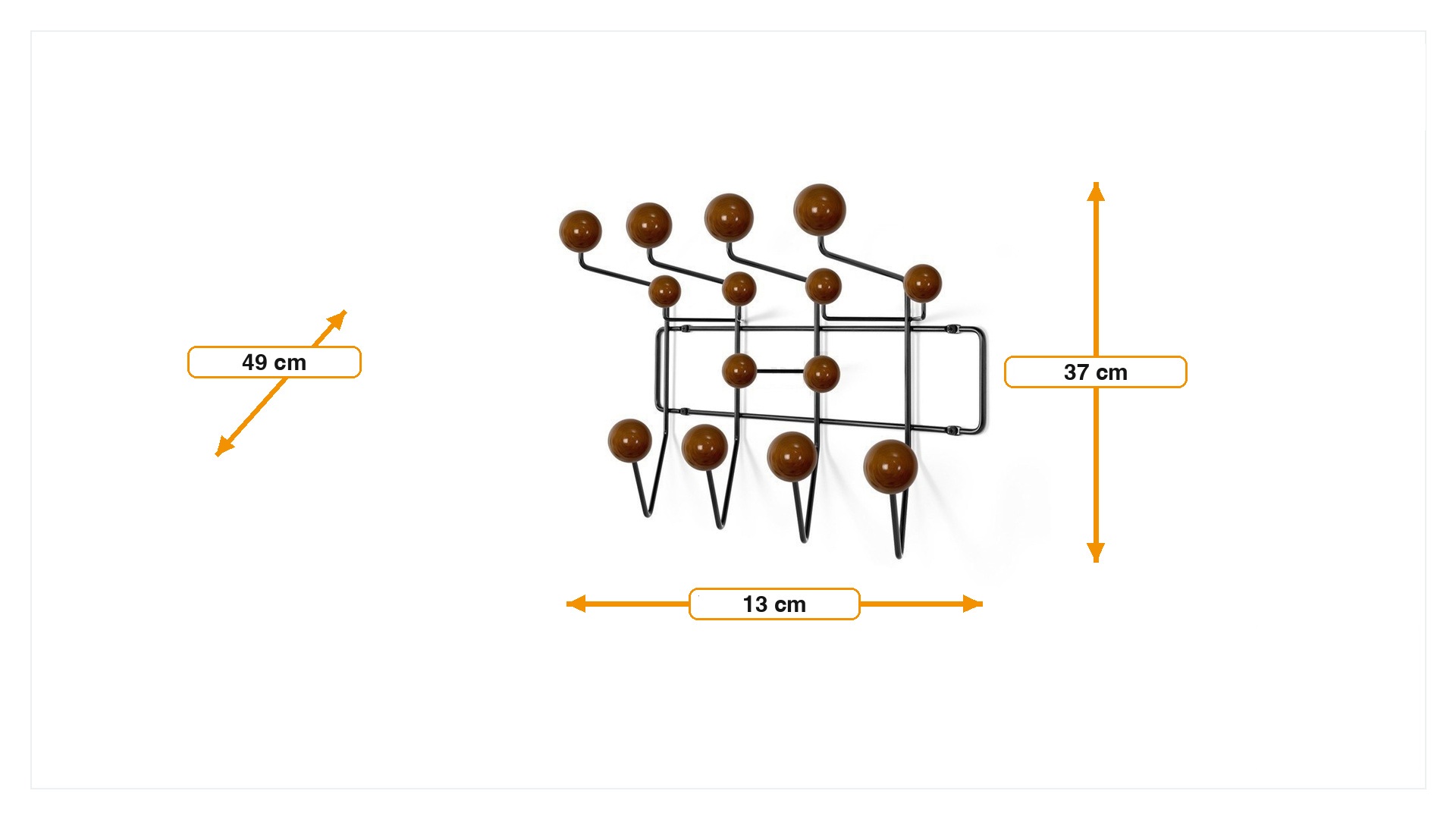 Product dimensions for Vestiaire Accrocher tout noyer | FurnFurn