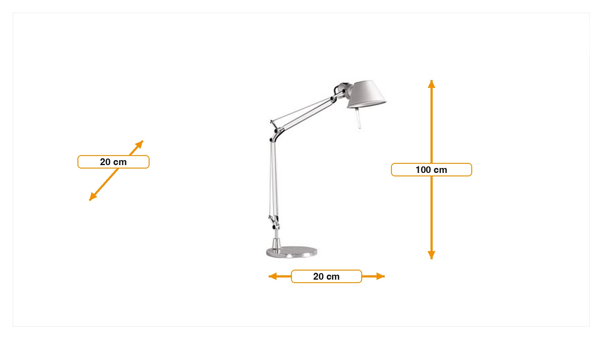 Product dimensions for Lampada da tavolo Michele Toledo Alluminio | FurnFurn