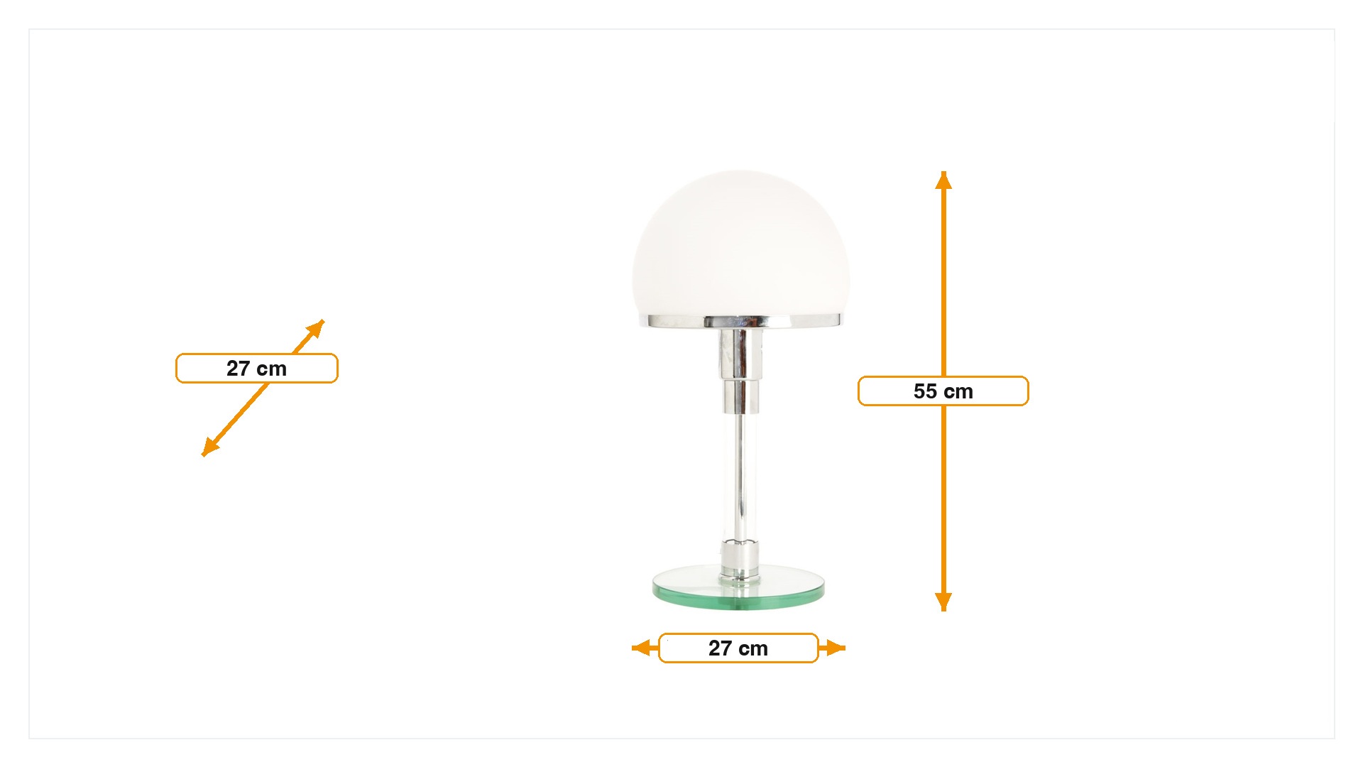 Product dimensions for Table light WG24 white | FurnFurn