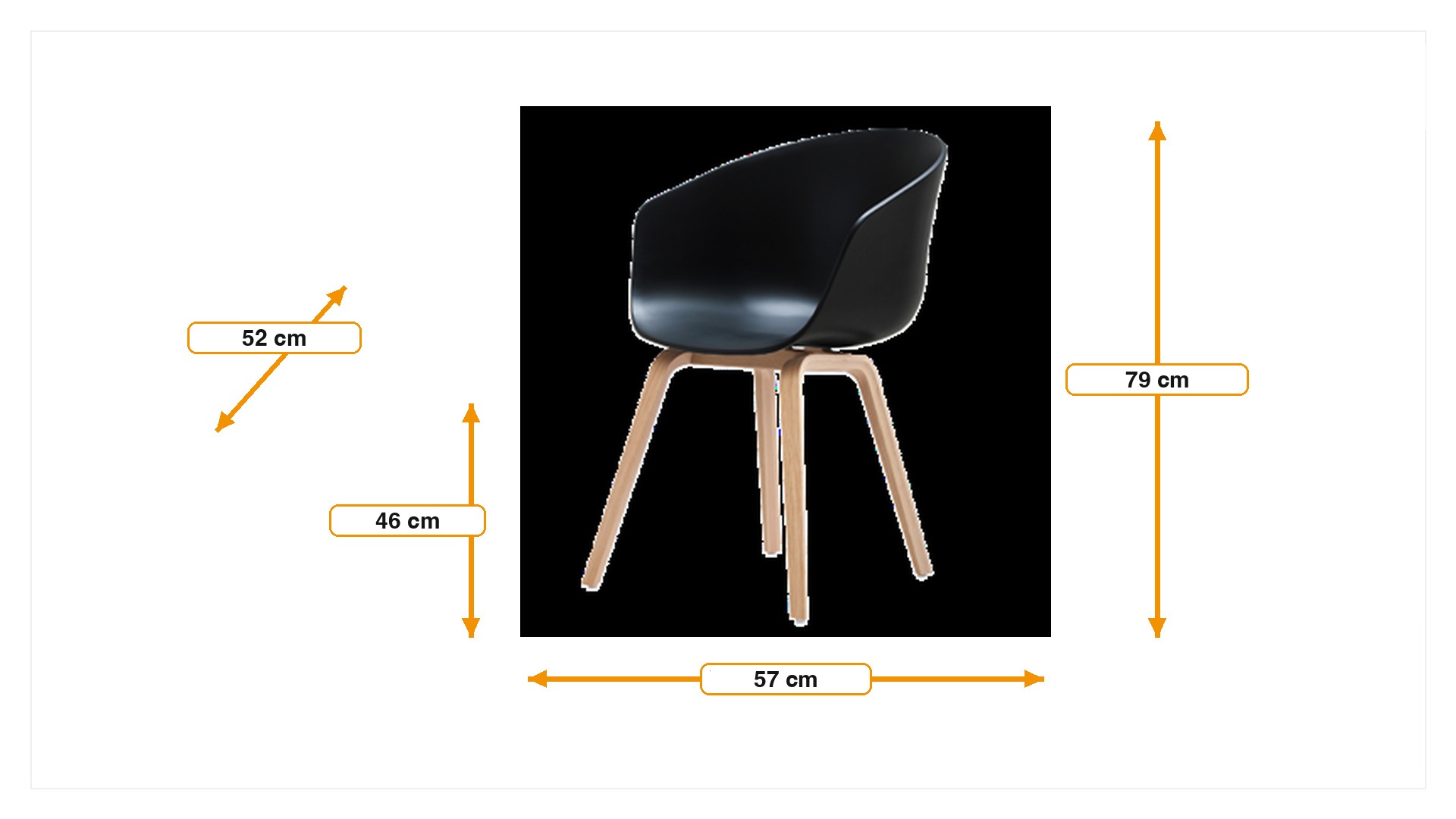 Product dimensions for Furnfurn Spisestue stol BBC | FurnFurn