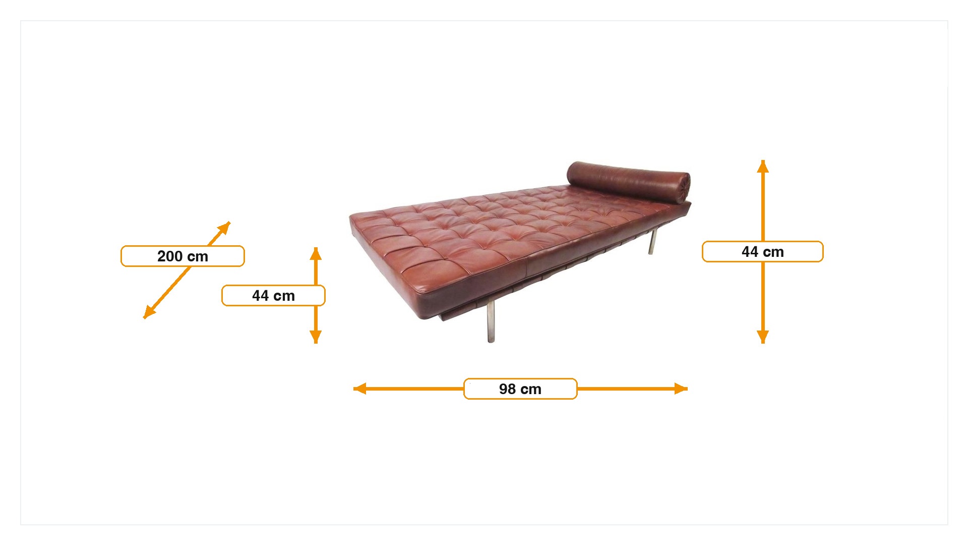 Product dimensions for Ruhebett Barcelona Pavillion | FurnFurn