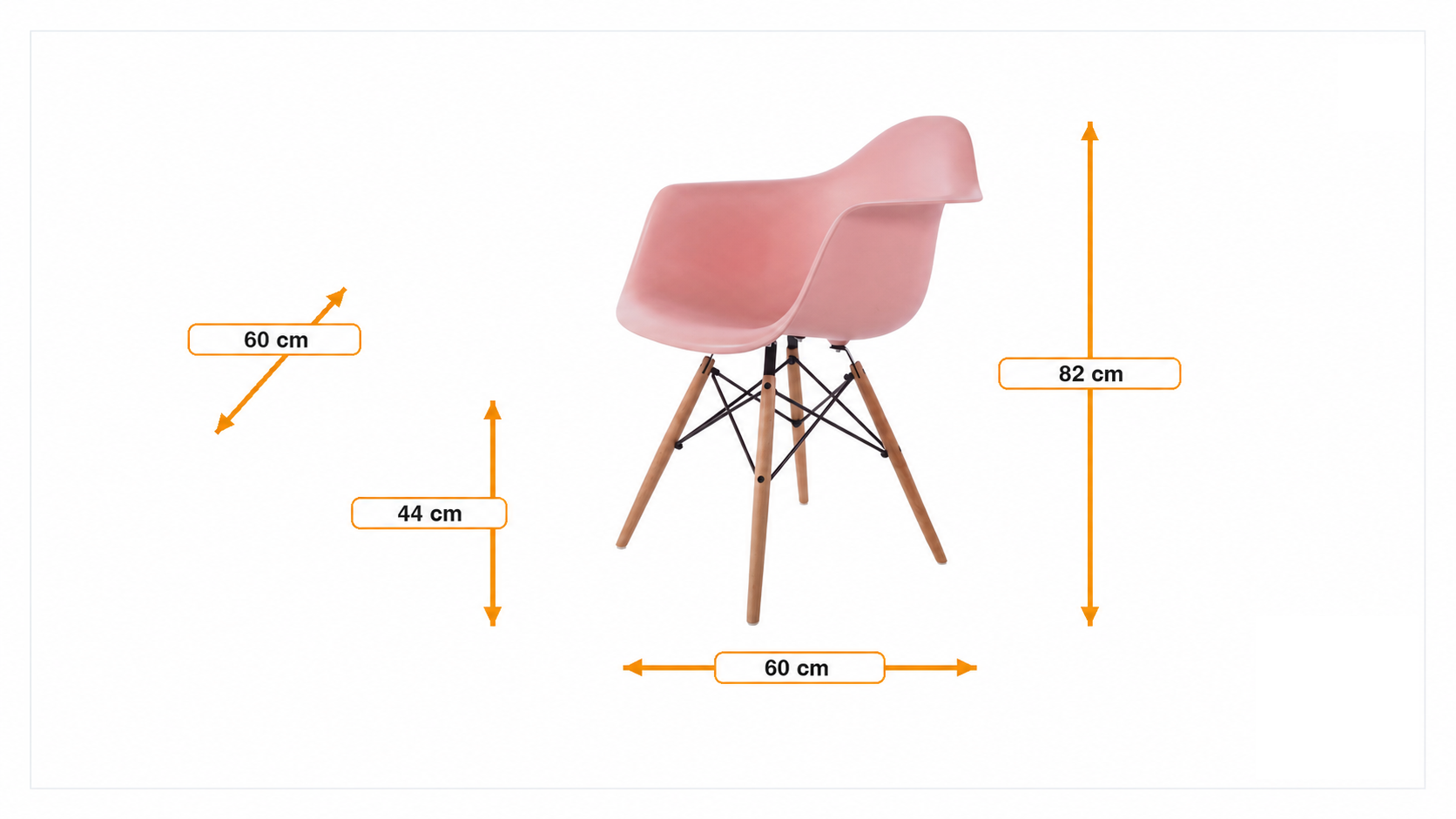 Product dimensions for Spisestue stol DA-wood matt | FurnFurn