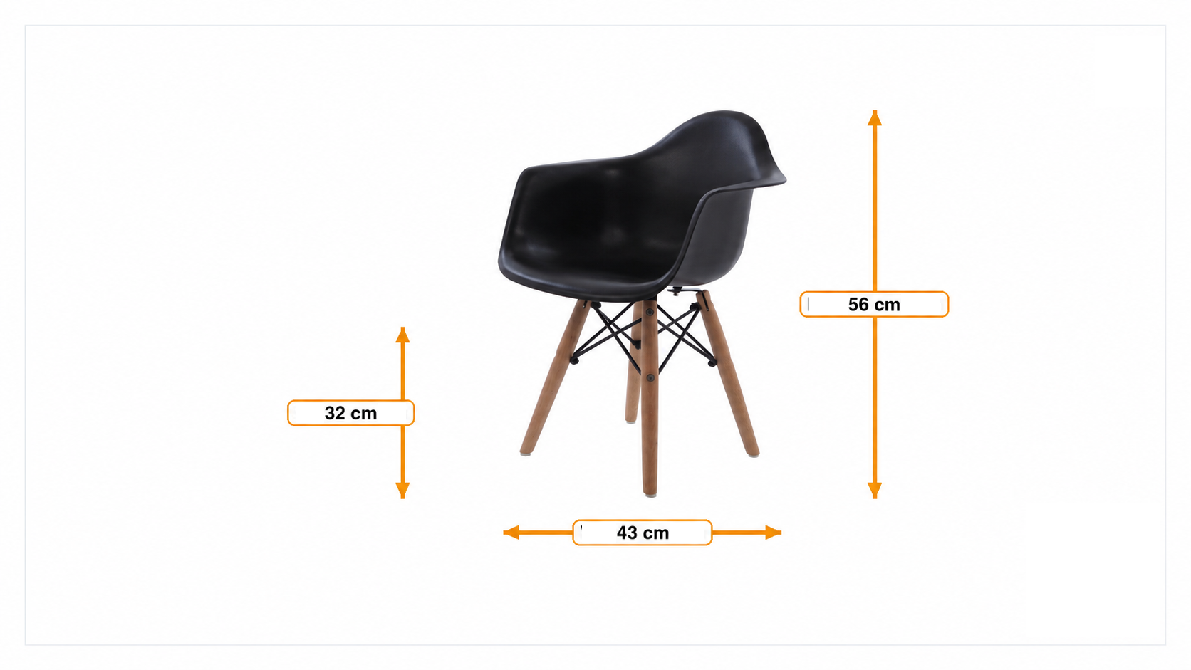 Product dimensions for Krzesełko dla dziecka DA-wood Junior | FurnFurn