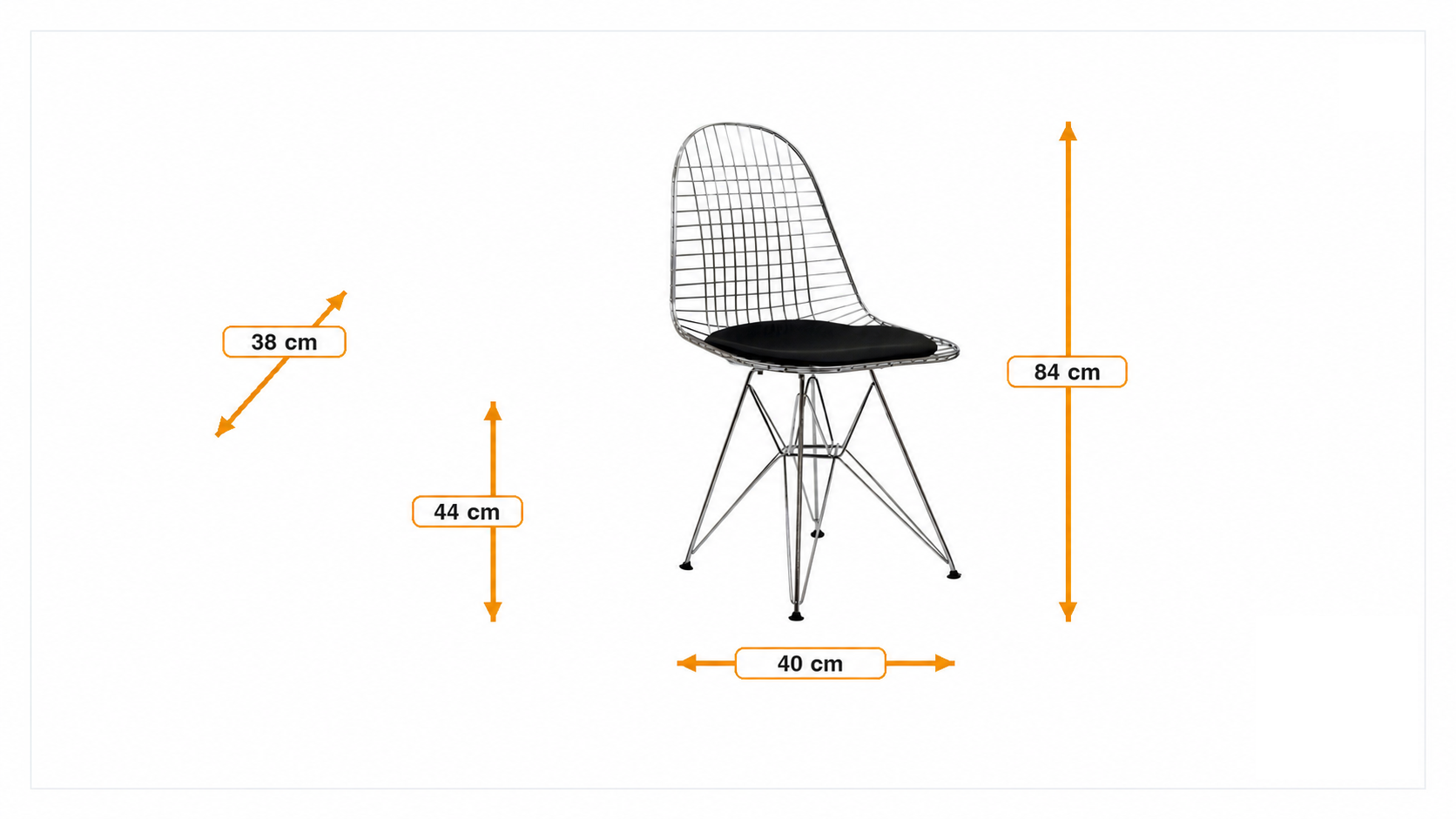 Product dimensions for Spisebordsstol DKR | FurnFurn