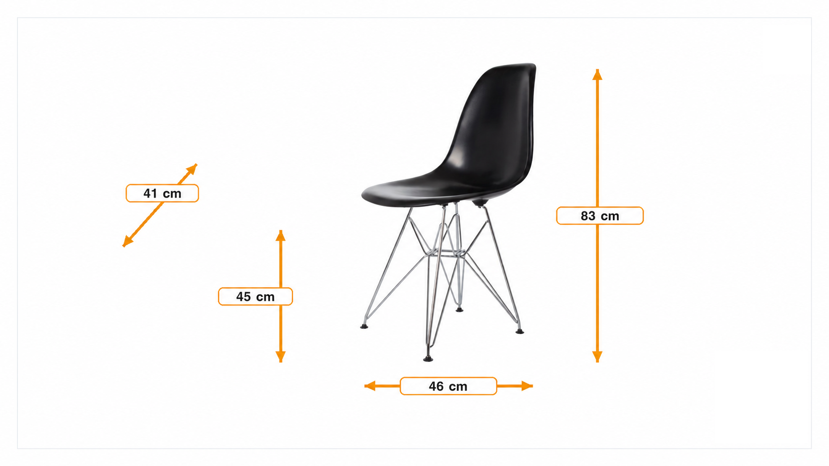 Product dimensions for Matsal stol DS-rod glansig | FurnFurn