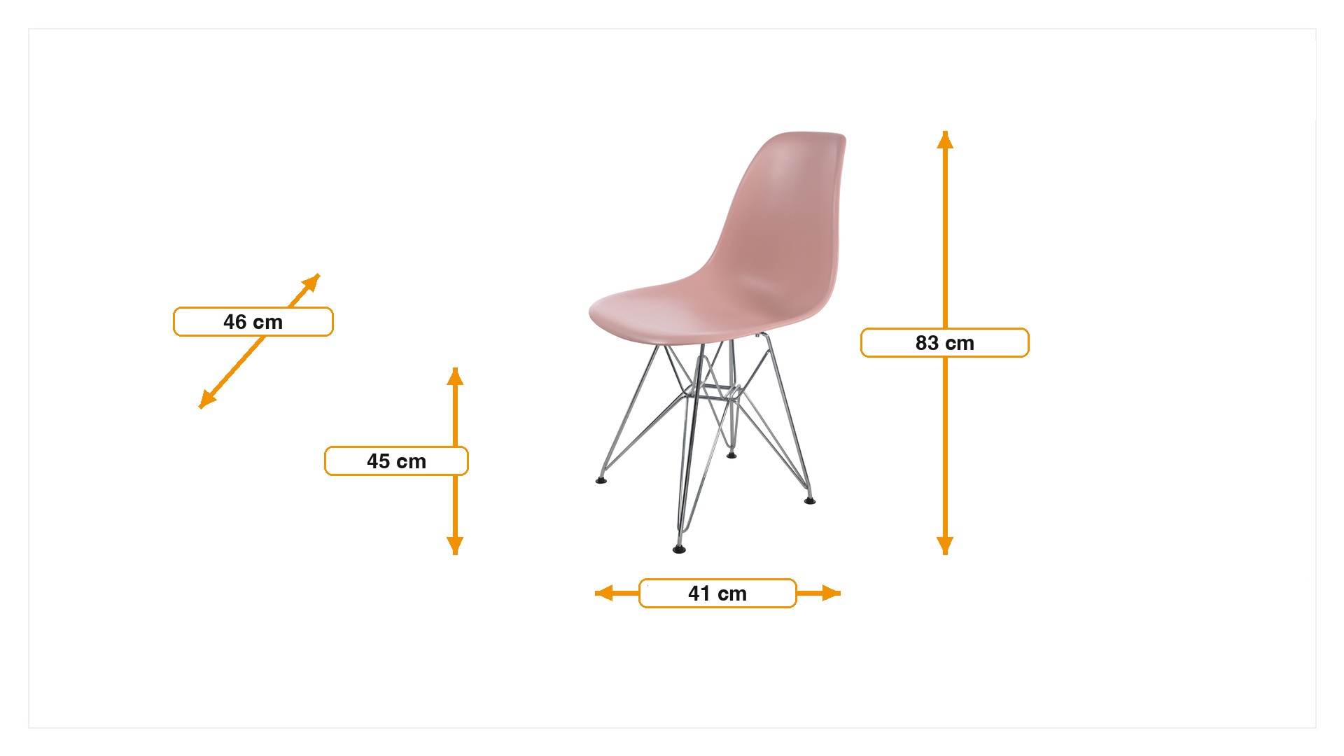 Product dimensions for Spisestue stol DS-rod matt | FurnFurn