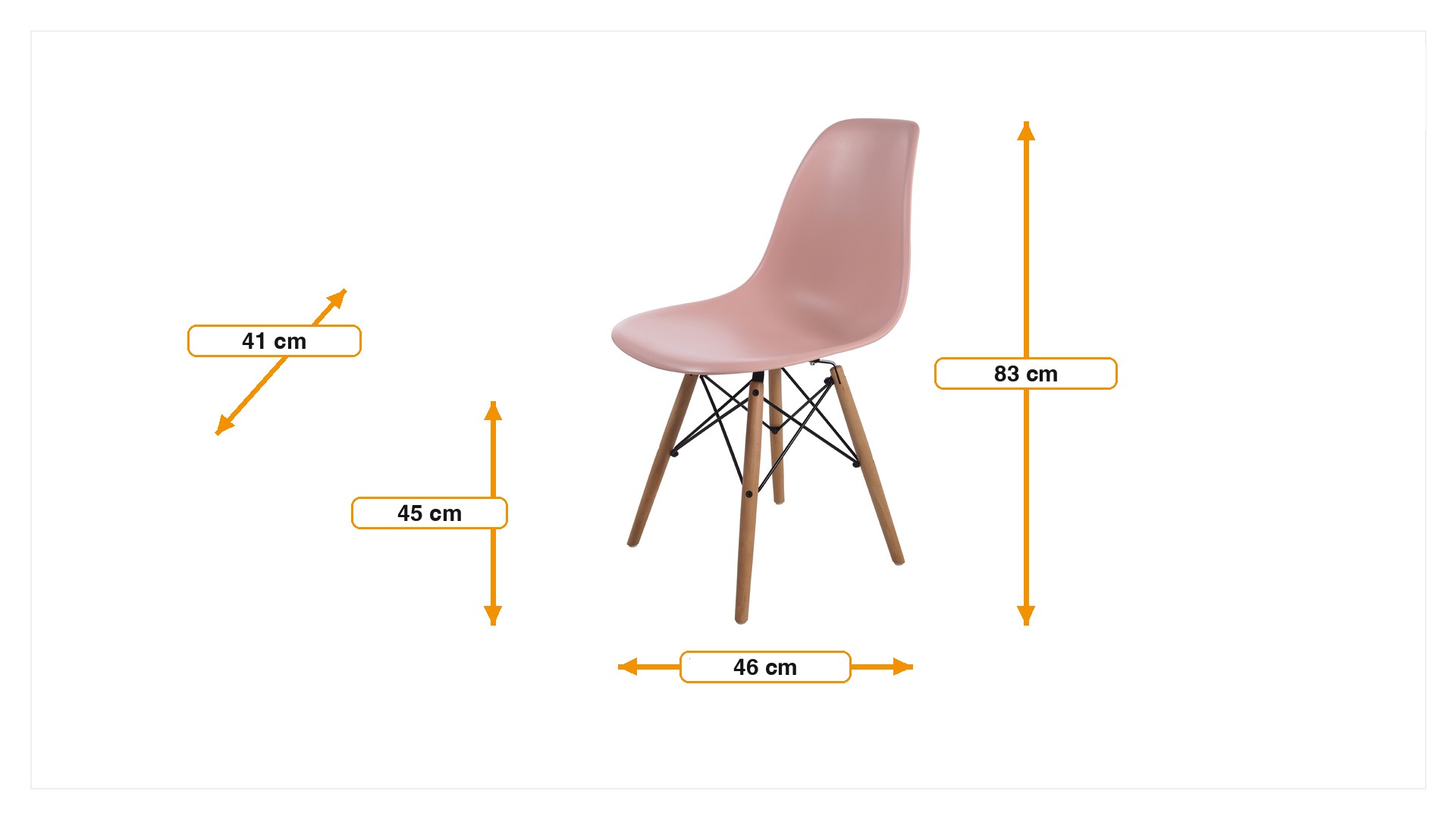 Product dimensions for Jadalnia krzesło DS-wood matowy | FurnFurn