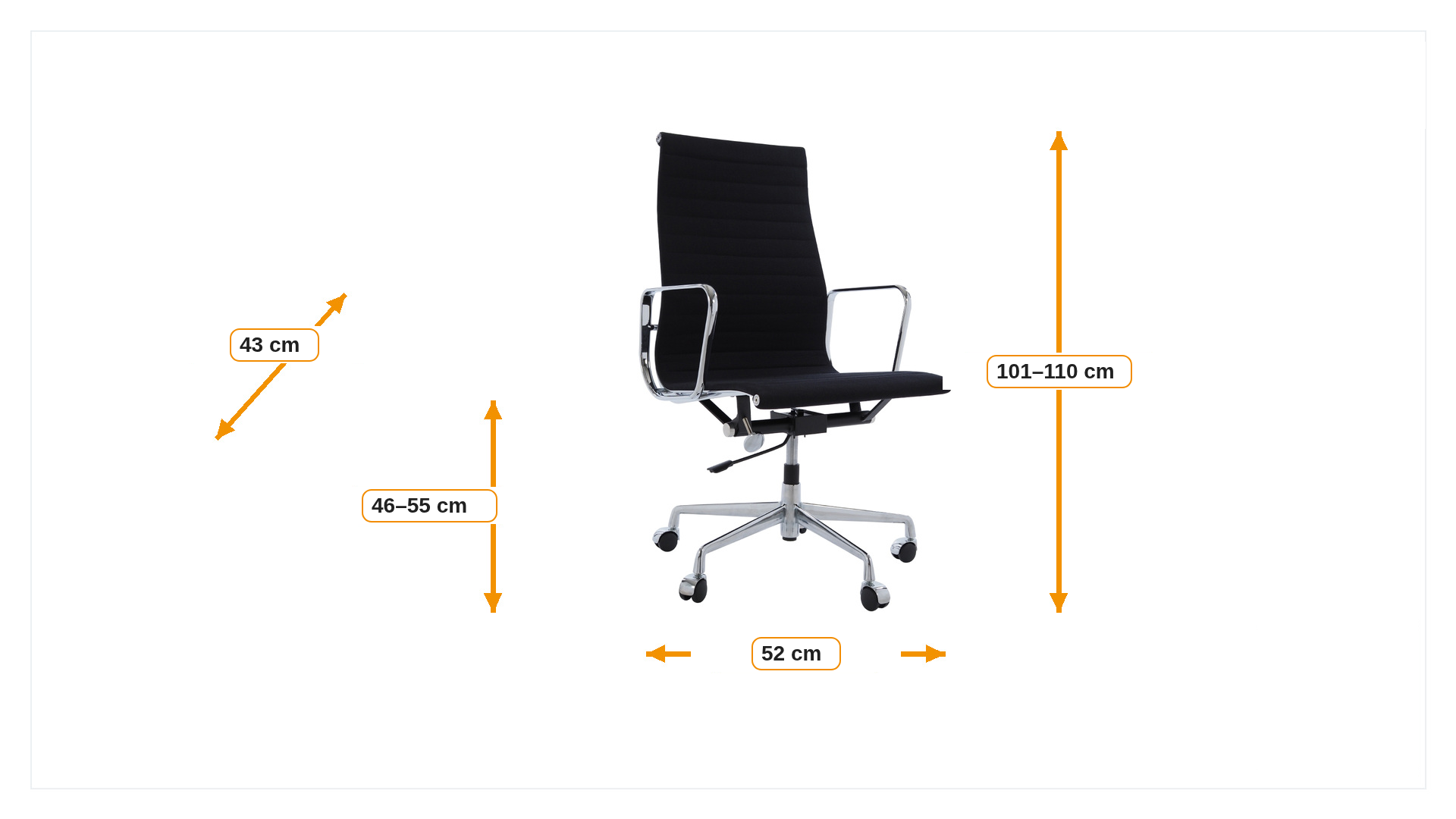 Product dimensions for Silla de oficina EA119 Hopsack | FurnFurn