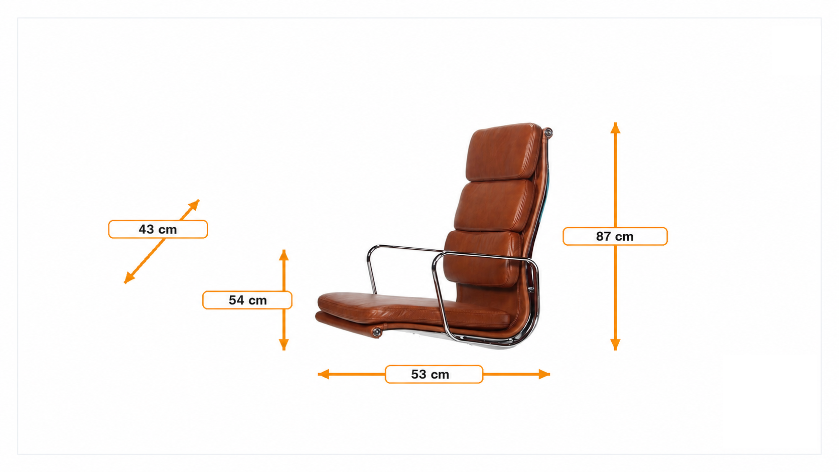 Product dimensions for Conference Chair EA208 High back | FurnFurn