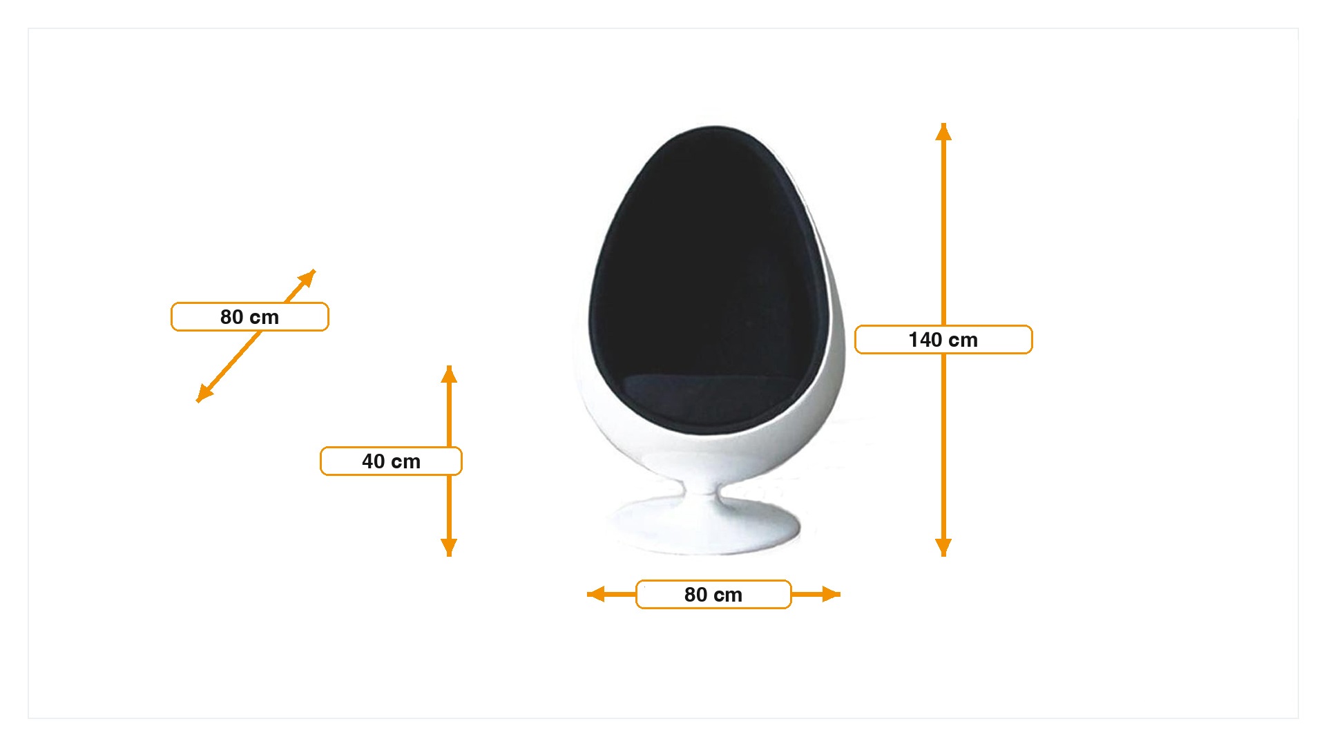 Product dimensions for Sillón Egg pod chair | FurnFurn