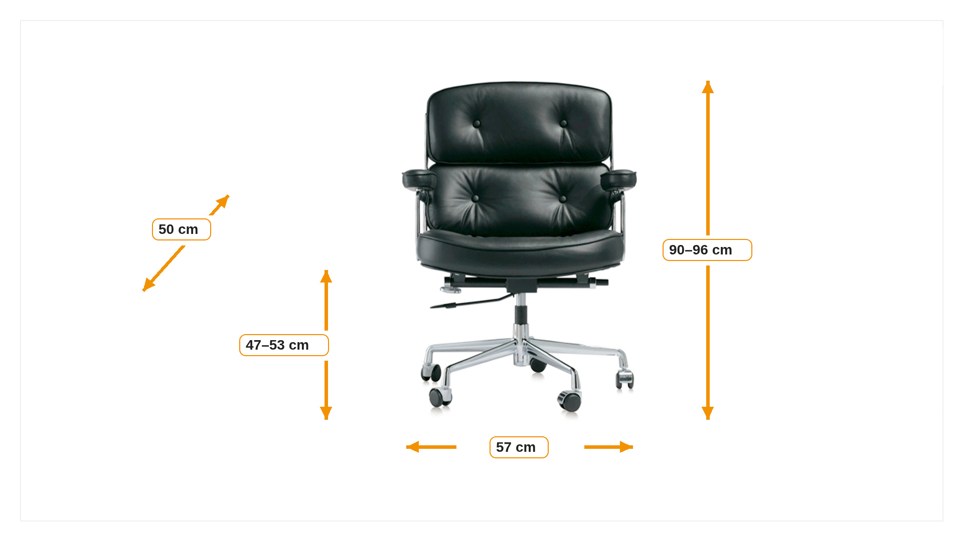 Product dimensions for Silla de oficina ES104 | FurnFurn
