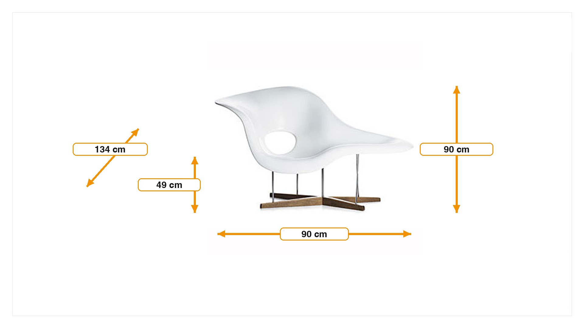 Product dimensions for Espreguiçadeira Cadeira La Chaise | FurnFurn