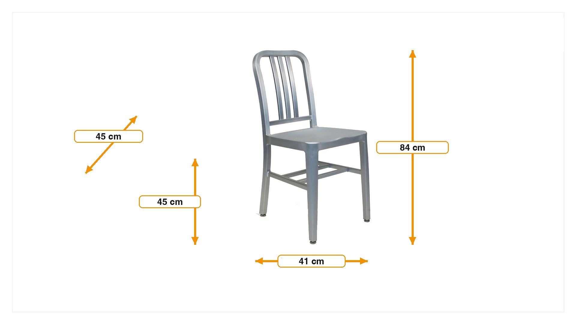 Product dimensions for Terrasstoel stoel in marinestijl | FurnFurn