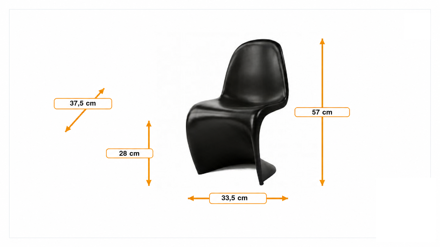 Product dimensions for Barnestol Panton stol blank | FurnFurn