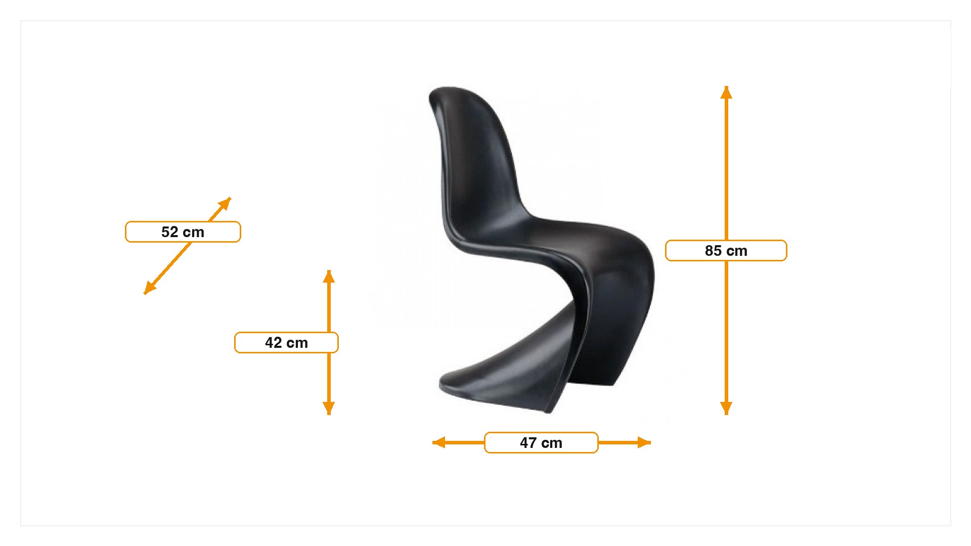 Product dimensions for Sedia da pranzo sedia Panton Opaco | FurnFurn