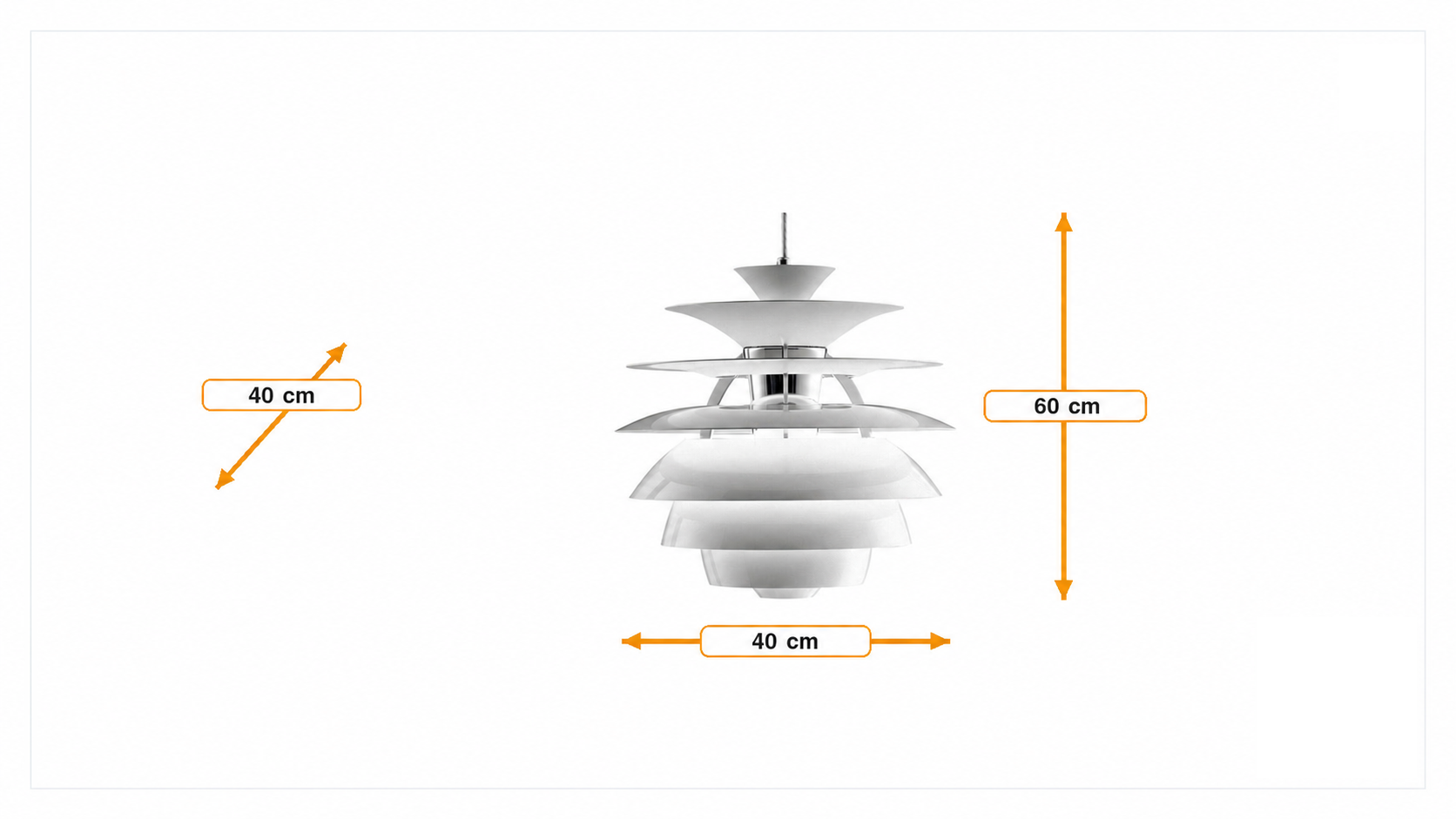 Product dimensions for Hanglamp Snowball wit | FurnFurn