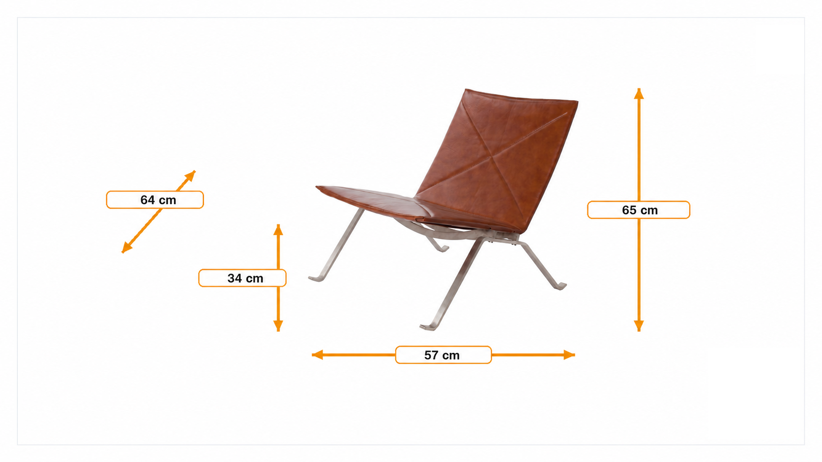 Product dimensions for Fauteuil PK22 | FurnFurn