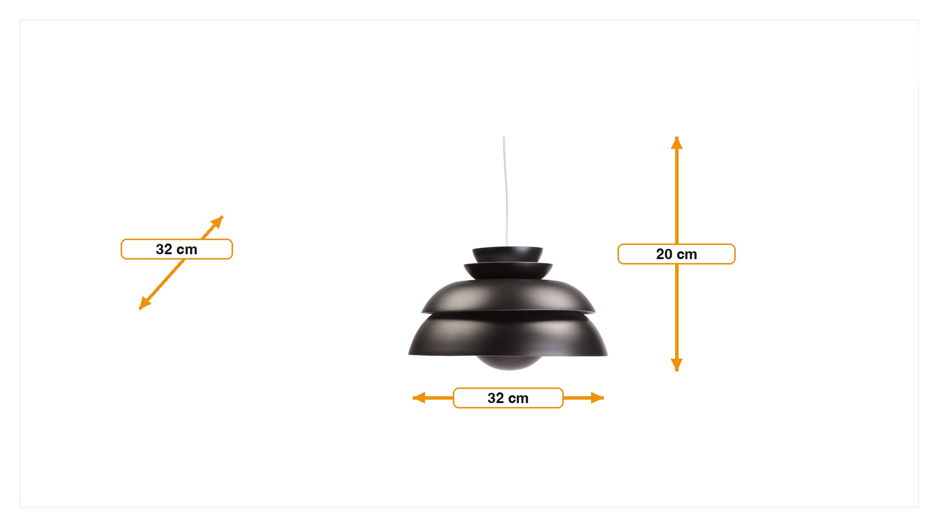 Product dimensions for Hanglamp Concert P1 | FurnFurn